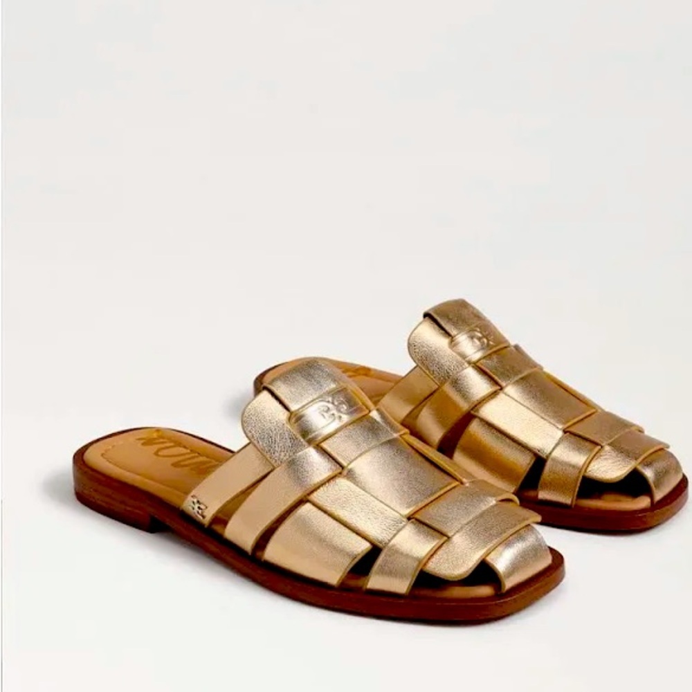 NW Sam Edelman Gold Dina Mules 8.5